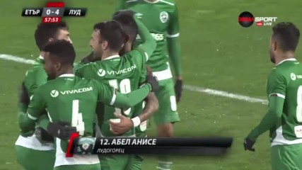 Голът на Абел Анисе във вратата на Етър
