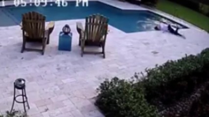 Girl dives into the swimming pool to save her Hoverboard - Original With Sound
