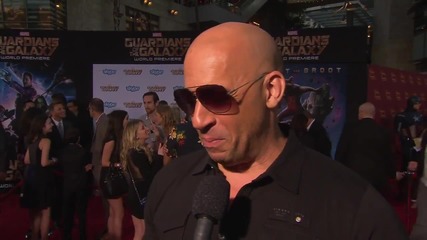 Интервю със звездата Вин Дизел на премиерата на филма Пазители на Галактиката (2014)