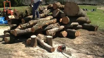 Husqvarna 570 Chainsaw at work 