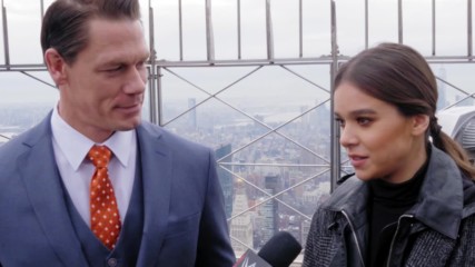 John Cena & Hailee Steinfeld light up the Empire State Building for Make-A-Wish and "Bumblebee"