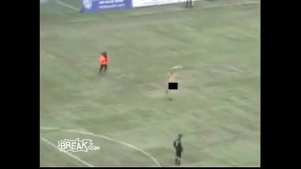 Crazy Streaker at David Beckham La Galaxy Soccer Game 