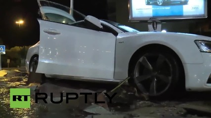 France: Cars litter the streets after deadly flooding on the Riviera