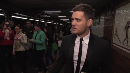 Michael Buble with Naturally 7 - Who's Lovin' You (at N. Y. City Subway)
