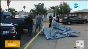 Надуваема пързалка от самолет падна в двора на къща в Аризона