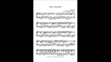 Taylor Swift - Back to December ( Piano Sheet Music) 