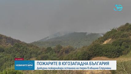 Дежурни пожарникари останаха на терен в Струмяни заради огнената стихия