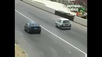 fiat uno turbo vs m3 drag racing