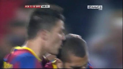 23.10.2010 Барселона 1 - 0 Спортинг Хихон гол на Давид Вия