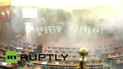 Serbia: Kosovo opposition MPs stage second tear gas protest in parliament
