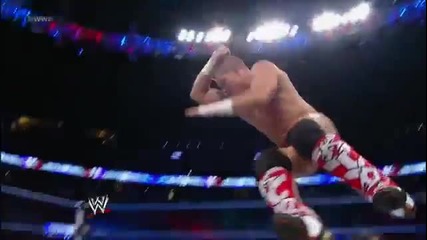 Springboard elbow drop - Tyson Kidd