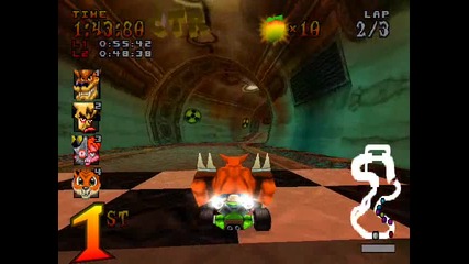 Crash Team Racing - Area N. Sanity Beach - Sewer Speedway - Blue Ctr Token 