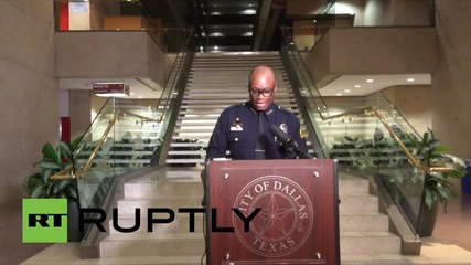 USA: Dallas police chief gives statement on police department HQ attack