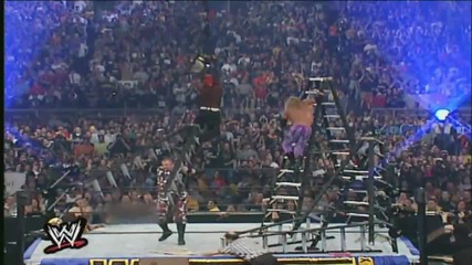 Edge Spears Jeff Hardy Off Ladder
