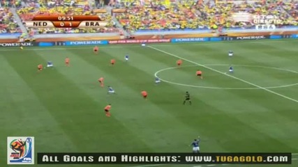 02.07.2010 Холандия - Бразилия 0:1 Гол на Робиньо - Мондиал 2010 Юар 
