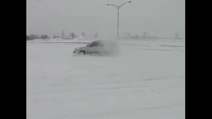 Forester drifting in the snow 