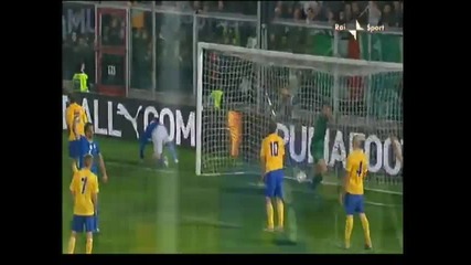 18.11.09 Италия 1:0 Швеция Киелини Гол 