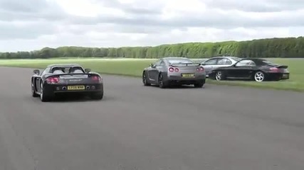 Porsche Carrera Gt срещу Nissan R35 Gtr