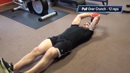Тренировка на коремни мускули с пудовка.