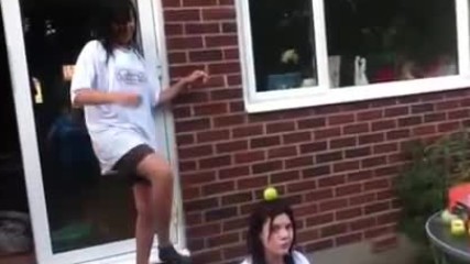 Kick the apple off the head