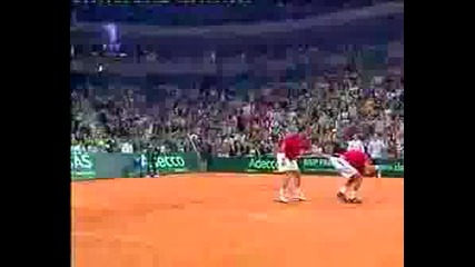 Davis Cup - Play Of The Day Novak Djokovic Nenad Zimonjic 
