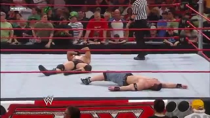 John Cena and Randy Orton battle the entire Raw roster