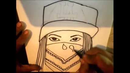 Speed Drawing a Gangsta Babe Super Cool Sketch