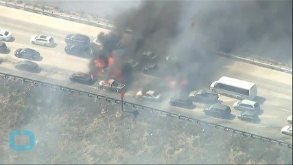 Flames Engulf Cars on California Freeway: 'Everyone Started Running Up the Hill'