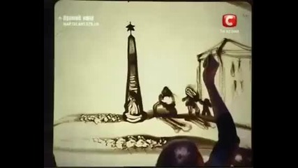 Украинка рисува върху стъкло с пяасък! : ( 
