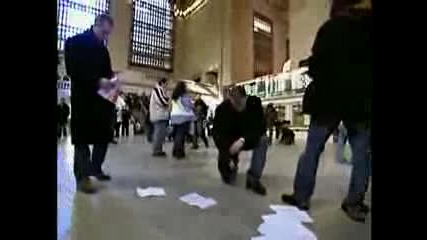 Замръзване На Централната Гара В New York (Flash MoB)