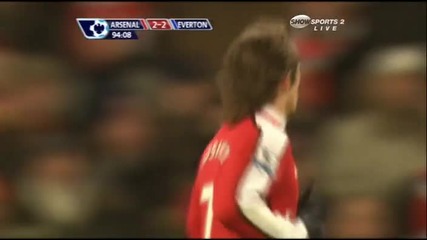 9.01 Арсенал 2 - 2 Евертън гол на Томаш Росицки 