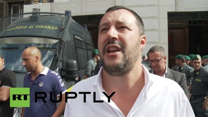 Italy: Lega Nord's Salvini leads pension protest in Rome