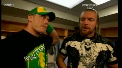 Raw 07/20/09 Triple H & John Cena [backstage]