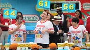 NATHAN'S HOT DOG EATING CONTEST, REIGNING CHAMP CHESTNUT CONSUMED OVER 23,000 CALORIES A YEAR AGO