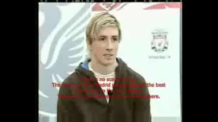 Fernando Torres Interview at Anfield before the Match vs. Real Madrid