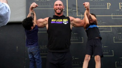Dan Matha and Tucker Knight share fitness and nutrition tips with kids at 305 Lifestyle in Saudi Arabia