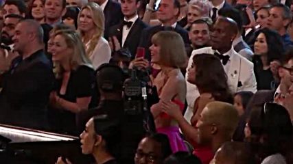Taylor Swift Reaction Audience Cam 58th Grammys