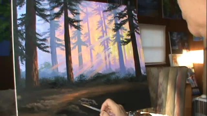 How To Paint A Forest At Sunset 3 Painting lesson class acrylics course
