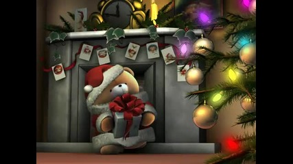 Forever Friends Santa Bear Chimney Christmas snow presents Hq 