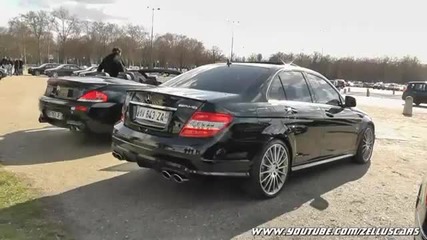 Mercedes C 63 Amg vs Bmw M6 - Revs battle