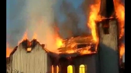 Church burning in Vaaler Norway 2009. 