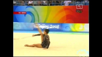 Изпълнението на Симона Пейчева с обръч по художествена гимнастика 21.08.08
