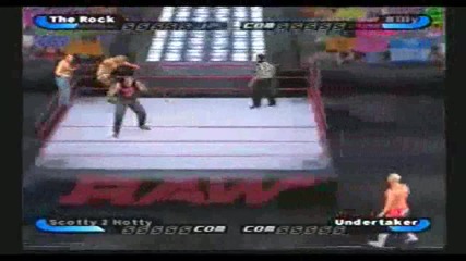 The Rock and Scotty Too Hotty vs The Undertaker and Billy Gunn [ Wwe Smackdown Shut Your Mouth ]