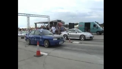 Audi S2 Coupe Vs Porsche 996 - Drag Race 