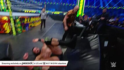 Happy Corbin & Madcap Moss drive Drew McIntyre through the barricade: WWE Elimination Chamber 2022 (WWE Network Exclusive)