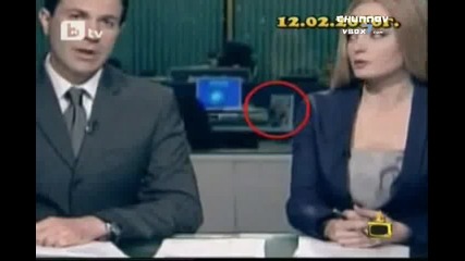 Гавра с Бойко Борисов в Бтв Новините Господари на Ефира 18 02 2010 (смях)