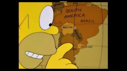 Смешен момент от The Simpsons - Хоумър казва на Uruguay [ U - Are - Gay]