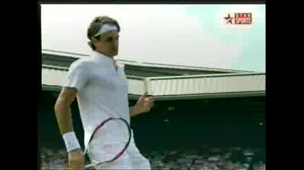 Wimbledon - Federer - Hrbaty - 5:1 Втори Сет