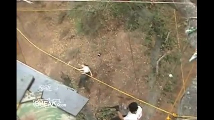 Huge Faceplant of Failed Zipline Jump 