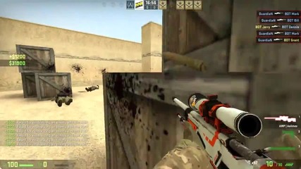 Guardian trainning Awp with bots Гвардиан разыгрывается с ботами